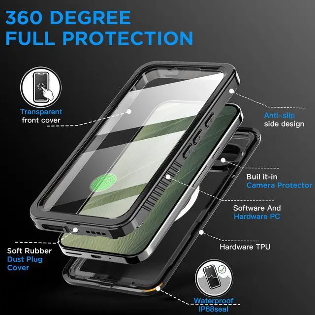 Alt view image 3 of 7 - SZYG IP68 Waterproof Case for Google Pixel 11 Pro Underwater MagSafe Magnetic Shockproof Heavy Duty Cover Built-in Screen Protector Drop Protection For Pixel 11 Pro 6.3 in 2026