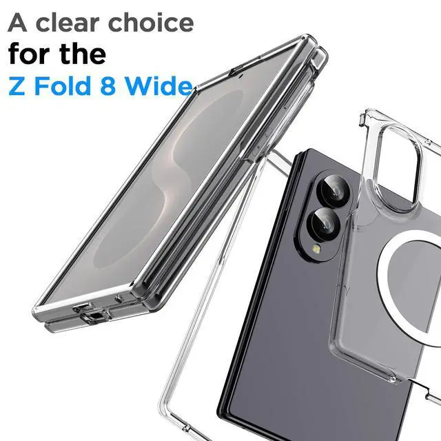 Alt view image 3 of 7 - SZYG for Samsung Galaxy Z Fold8 Case Clear MagSafe Magnetic Shockproof Heavy Duty Protective Cell Phone Cover Slim Back Transparent Case for Galaxy Z Fold8 5G 7.6 inch 2026