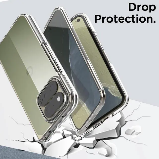 Alt view image 4 of 7 - SZYG For Google Pixel 11 Pro Fold 8 inch 2026 Case Clear Shockproof Heavy Duty Bumper Transparent Slim Protective PC Back Cover