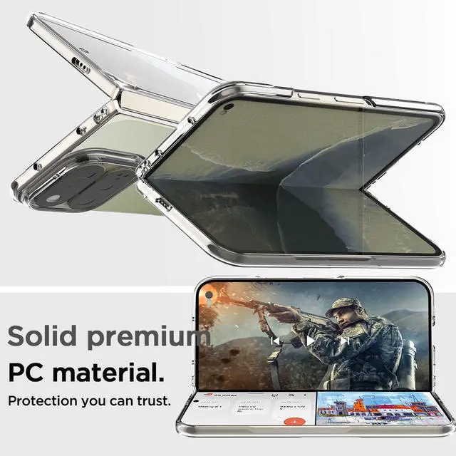 Alt view image 3 of 7 - SZYG For Google Pixel 11 Pro Fold 8 inch 2026 Case Clear Shockproof Heavy Duty Bumper Transparent Slim Protective PC Back Cover