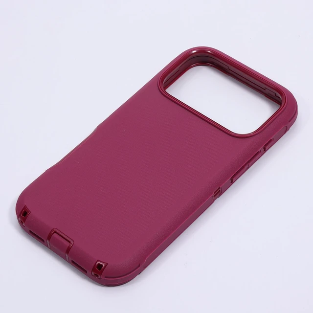Alt view image 2 of 7 - SZYG for Apple iPhone 18 Pro Max 2026 Phone Case Rugged Heavy Duty Shockproof Military-Grade 3 in 1 Protection Cover Burgundy