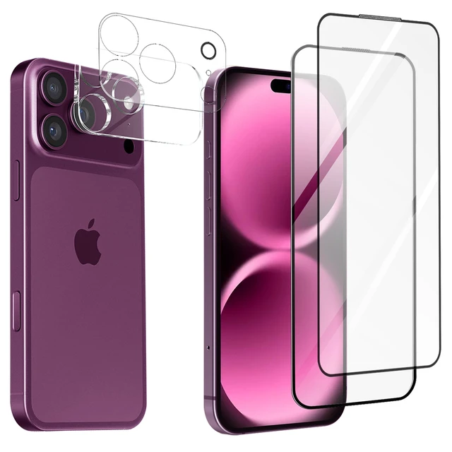 Alt view image 3 of 7 - SZYG for Apple iPhone 18 Pro Max 2 Pack Tempered Glass Screen Protector & Camera Lens Cover 9H Hardness, HD Clear, No Bubbles, Scratch Resistant for iPhone 18 Pro Max 6.9" 2026
