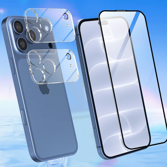 Alt view image 2 of 7 - SZYG 2 Pack for Apple iPhone 18 Pro Tempered Glass Screen Protector & Camera Lens Protector, 9H Hardness, Support Fingerprint Unlock, Bubble-Free for iPhone 18 Pro 6.3" 2026