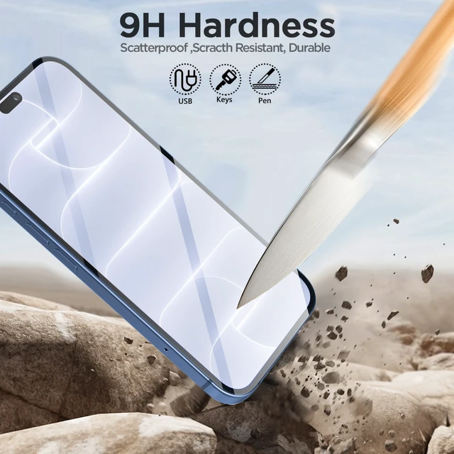 Alt view image 7 of 7 - SZYG 2 Pack for Apple iPhone 18 Pro Tempered Glass Screen Protector & Camera Lens Protector, 9H Hardness, Support Fingerprint Unlock, Bubble-Free for iPhone 18 Pro 6.3" 2026