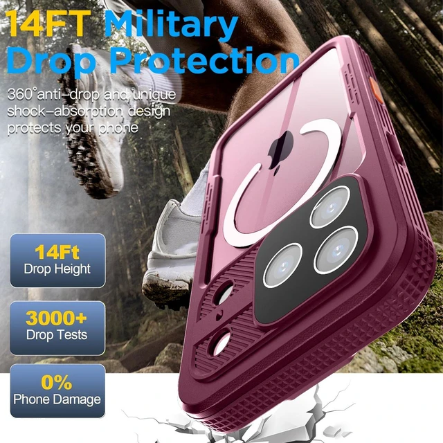 Alt view image 3 of 7 - SZYG Waterproof Case for Apple iPhone 18 Pro Max IP68 Certificated Underwater MagSafe Magnetic Case Built-in Screen Protector Full Body Military Rugged Protection Dustproof Heavy Duty Drop Proof Cover