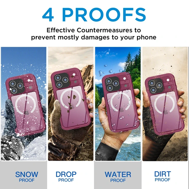 Alt view image 7 of 7 - SZYG Waterproof Case for Apple iPhone 18 Pro Max IP68 Certificated Underwater MagSafe Magnetic Case Built-in Screen Protector Full Body Military Rugged Protection Dustproof Heavy Duty Drop Proof Cover