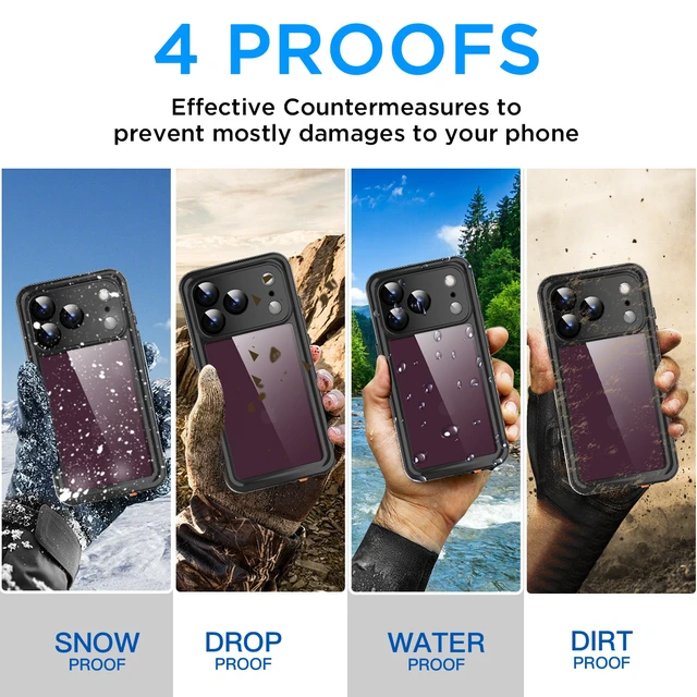 Alt view image 5 of 7 - SZYG Waterproof Case for Apple iPhone 18 Pro Max 6.9 inch IP68 Underwater Shockproof Case Built-in Screen Protector Rugged Full Body Protection Dustproof Heavy Duty Military Drop Proof Cover