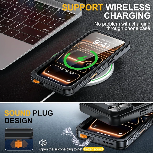Alt view image 6 of 7 - SZYG Waterproof Case for Apple iPhone 18 Pro Max 6.9 inch IP68 Underwater Shockproof Case Built-in Screen Protector Rugged Full Body Protection Dustproof Heavy Duty Military Drop Proof Cover