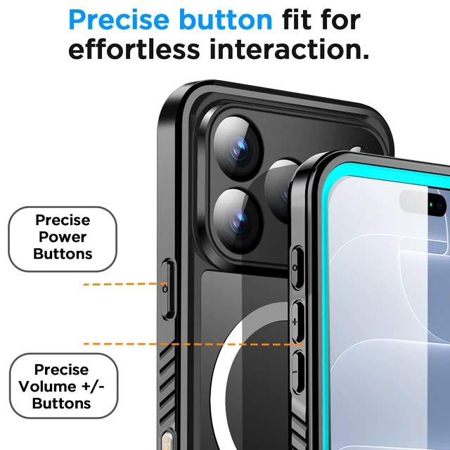 Alt view image 7 of 7 - SZYG Waterproof Case for Apple iPhone 18 Pro IP68 Certificated Underwater Shockproof MagSafe Case Built-in Screen Protector Rugged Military Full Body Protection Heavy Duty Magnetic Cover