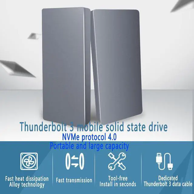 Alt view image 2 of 7 - onefavor Thunderbolt 3 hard drive enclosure - NVME M.2 solid state SSD - Type-C/USB3.1-40Gbps - external mobile hard drive enclosure -USB 4.0 universal hard drive enclosure