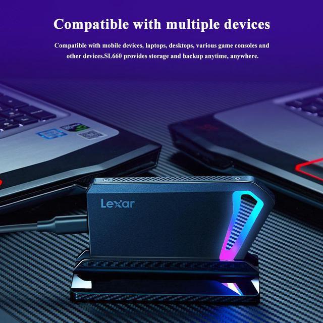 Lexar SL660 512GB BLAZE Gaming Portable SSD Type-C Mobile Solid State Hard  Drive SSD USB 3.2 Gen 2*2 For PC BLAZE light speed player game mobile solid  state hard drive 2000MB/s RGB