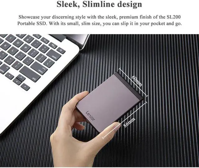Alt view image 2 of 7 - Lexar  Mobile Solid State Hard Drive 512GB External Disk Hard Drive  USB 3.1 TYPE-C Original SL200 For Laptop Desktop Read 550MB/s write 400MB/s 512GB USB 3.1 TYPE-C 2TB
