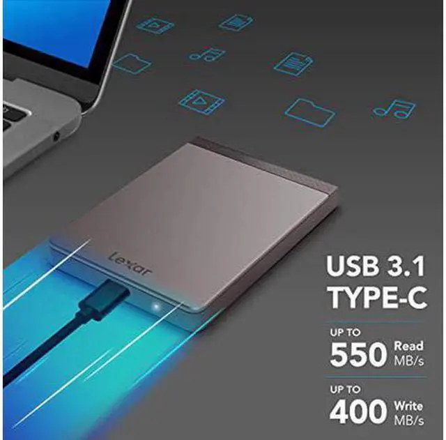 Main image of Lexar  Mobile Solid State Hard Drive 512GB External Disk Hard Drive  USB 3.1 TYPE-C Original SL200 For Laptop Desktop Read 550MB/s write 400MB/s 512GB USB 3.1 TYPE-C 2TB