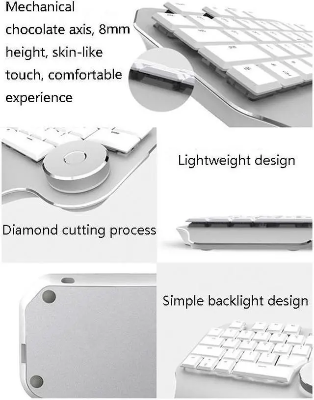 Alt view image 3 of 4 - DELUX T11 29 Keys Single-Hand Keyboard Shortcut Key Speech Tool Flat Keyboard, Colour: Silver