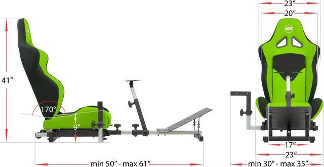 Alt view image 4 of 7 - OpenWheeler GEN3 Racing Wheel Stand Cockpit Green on BLACK | Fits All Logitech G923 | G29 | G920 | Thrustmaster | Fanatec Wheels | Compatible with Xbox One, PS4, PC Platforms
