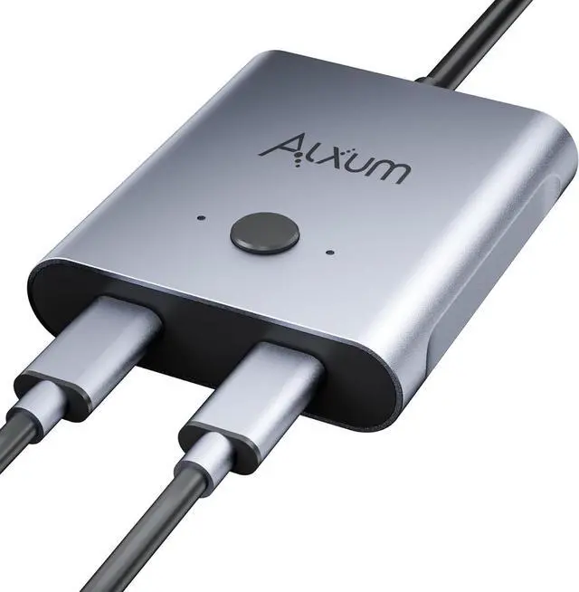 Main image of Alxum USB C Switch - Bi Directional USB C Switcher Selector 2 in 1 Out/1 in 2 Out, 2 Computers Share 1 Devices 8K@60Hz 10Gbps Data Transfer 100W Charging USB-C Cables Included