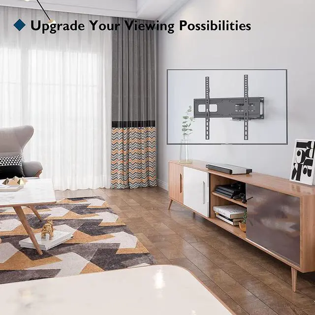 Alt view image 6 of 6 - BONTEC Full Motion TV Wall Mount for 23-70 Inch TVs, Hold up to 99 lbs, Max VESA 400x400mm, Swivel Tilt Dual Arms, Adjustable Viewing Angle, Fits 16" Wood Studs, Easy Assembly