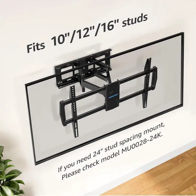 Alt view image 7 of 7 - MOUNTUP Full Motion TV Wall Mount for Most 42-82 inch TVs, Wall Mount Bracket with Articulating Swivel and Tilt, TV Mount Max VESA 600x400mm, Holds up to 100lbs Fits 16" Stud