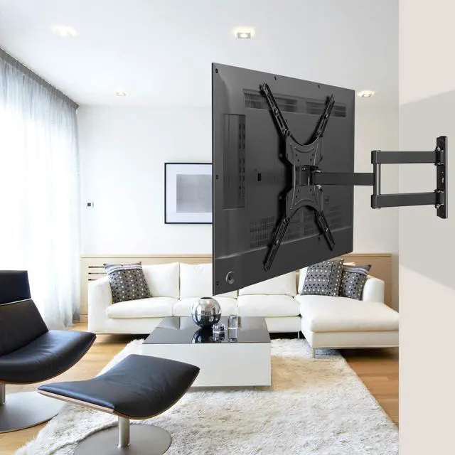 Alt view image 5 of 6 - Full Motion TV Wall Mount Bracket Articulating Arms Swivels Tilts Extension for Most 26-55 Inch LED LCD Flat Curved Screen TVs, Max VESA 400x400mm up to 66lbs by Pipishell