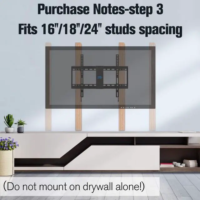 Alt view image 6 of 7 - TV Wall Mount for Most 37-70 Inch Flat Screen TV with Tilting Low Profile & Space Saving Wall Mount for 16 18 24 Stud TV Mount Bracket for up to VESA 600 x 400mm 132lbs MD2868-LK