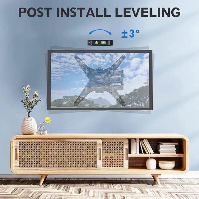 Alt view image 4 of 7 - TV Wall Mount Full Motion Tilting TV Mount Bracket for Most 26-55 Inch Flat Curved TVs with Swivels Articulating Arms Max VESA 400X400mm and 88lbs Fits Single Stud MU0014