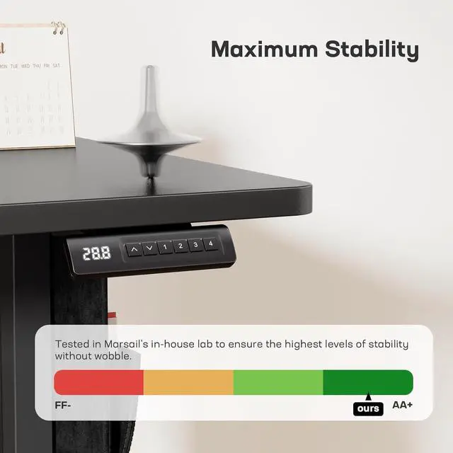 Alt view image 4 of 7 - Standing Desk Adjustable Height Home Office Desk,48x24 Inch Electric Standing Desk, Stand up Desk with Storage Bag,Headphone Hook for Computer Workstations Desk Memory Preset