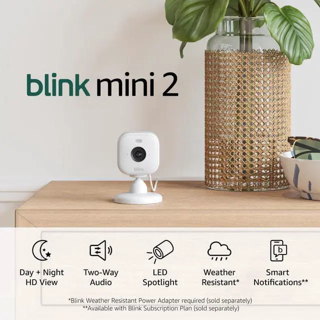 Main image of Mini 2 (Newest Model)  Home Security & Pet Camera(s) with HD video color night view motion detection two-way audio and built-in spotlight  1 camera (White)