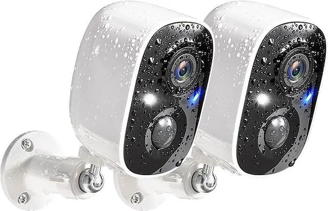 Main image of GMK Security Cameras Wireless Outdoor, 2K Color Night Vision AI Motion Detection 2-Way Talk Battery Powered WiFi Home Indoor Camera IP65 Weatherproof Spotlight Siren Alarm Cloud/SD Storage 2-Pack