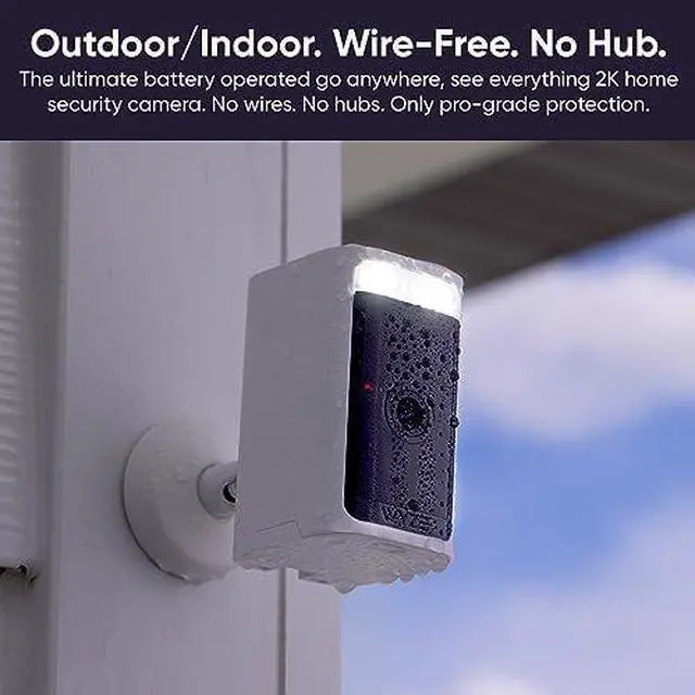Alt view image 2 of 7 - WYZE 2K HDR Rechargeable Battery Outdoor/Indoor Security Camera, Color Night Vision, Integrated Spotlight & Siren, Wire Free, 2-Way Audio - White, 1-Pack