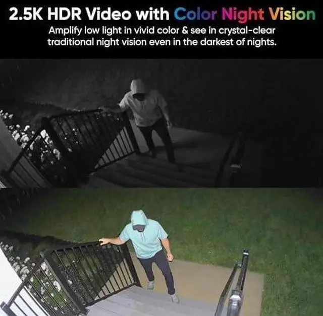 Alt view image 3 of 7 - WYZE 2K HDR Rechargeable Battery Outdoor/Indoor Security Camera, Color Night Vision, Integrated Spotlight & Siren, Wire Free, 2-Way Audio - White, 1-Pack