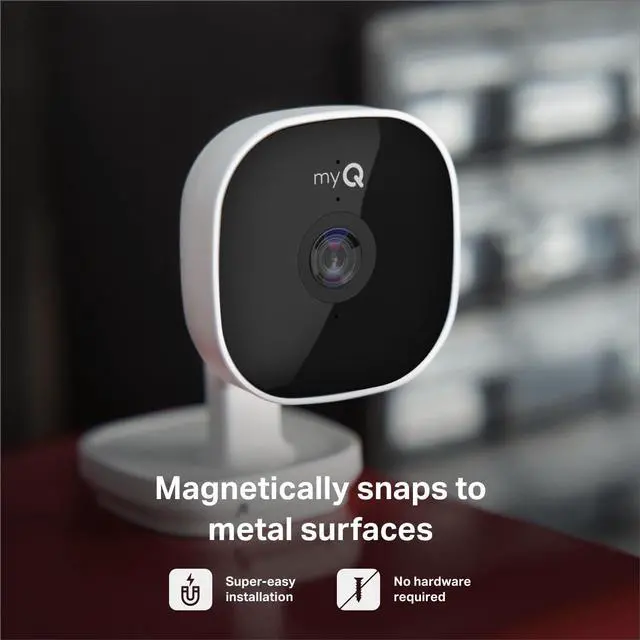 Alt view image 4 of 7 - myQ Smart Garage Security Camera  1080p HD Video, Night Vision, Motion Detection, Magnetic, Wi-Fi, Two-Way Audio, Smartphone Control