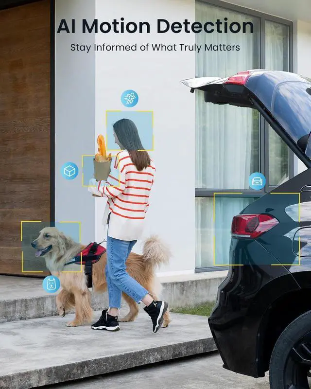 Alt view image 5 of 7 - ieGeek S1 Solar Security Cameras Wireless Outdoor, 2K WiFi Battery Powered Home Surveillance Camera with Embedded Solar Panel, AI Motion Sensor, Smart Alarm, Color Night Vision, Cloud/SD,Works w/Alexa