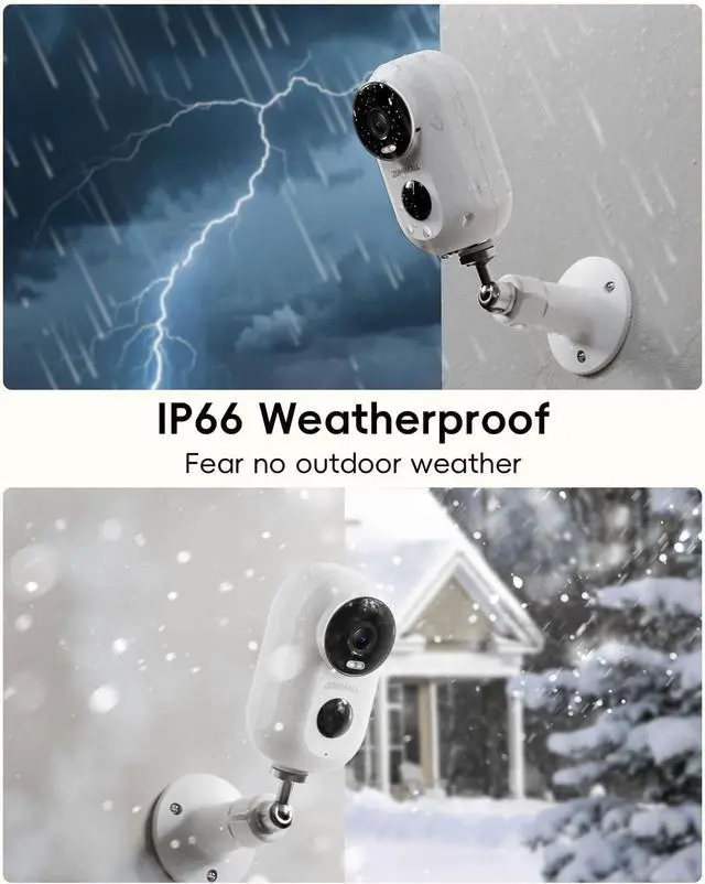 Alt view image 4 of 7 - ZUMIMALL 2K Security Cameras Wireless Outdoor, Magnetic Mount, 130° View Outdoor Camera Wireless, 2.4G WiFi Battery Camera Indoor/AI Detection/3MP Color Night Vision/2-Way Talk/Cloud/Alexa/IP66