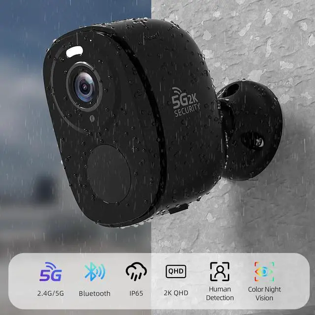 Alt view image 2 of 7 - 4Pack 5G/2.4G Security Cameras Wireless Outdoor,2K Battery Powered AI Motion Detection Siren Alarm WiFi Home Indoor Camera, Color Night Vision, 2-Way Talk, Waterproof, Works w/Alexa, Cloud/SD