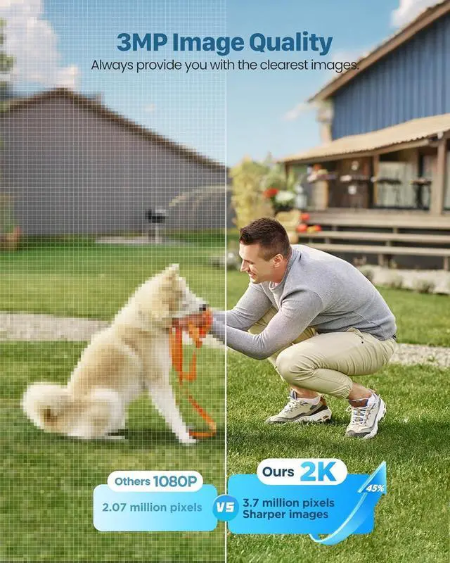 Alt view image 3 of 7 - Security Cameras Wireless Outdoor Solar: 2K WiFi Camera for Home Security System - Battery Powered Cam IP66 Waterproof Motion Sensor - Camaras de Seguridad para Casa Inalambricas