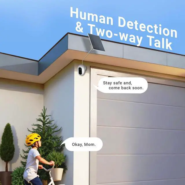 Alt view image 5 of 7 - Laview 2K Solar Security Cameras Wireless Outdoor, Rechargeable Battery Wifi Cameras for Home Security with Spotlight Color Night Vision,Siren Alarm,AI Human Detection,IP65,2-Way Talk,Cloud/SD Storage