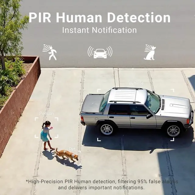 Alt view image 4 of 7 - Laview 2K Solar Security Cameras Wireless Outdoor, Rechargeable Battery Wifi Cameras for Home Security with Spotlight Color Night Vision,Siren Alarm,AI Human Detection,IP65,2-Way Talk,Cloud/SD Storage