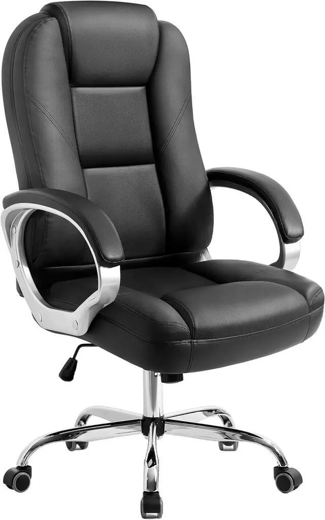 Main image of NEO CHAIR Office Chair Computer Desk Chair Gaming - Ergonomic High Back Cushion Lumbar Support with Wheels Comfortable Jet Black Leather Racing Seat Adjustable Swivel Rolling Home Executive