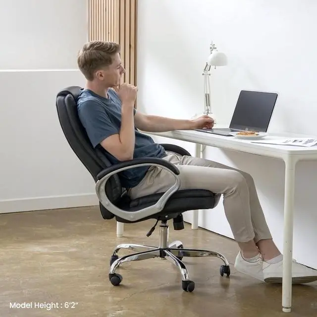 Alt view image 7 of 7 - NEO CHAIR Office Chair Computer Desk Chair Gaming - Ergonomic High Back Cushion Lumbar Support with Wheels Comfortable Jet Black Leather Racing Seat Adjustable Swivel Rolling Home Executive