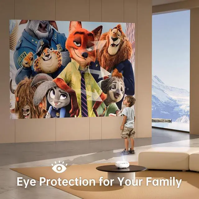 Alt view image 4 of 6 - Mini Portable Projector for iPhone - HD 1080P Support Pico Movie Projector to Watch Cartoon, Phone Projector Compatible with HDMI, USB, TV Stick, Laptop, iOS and Android