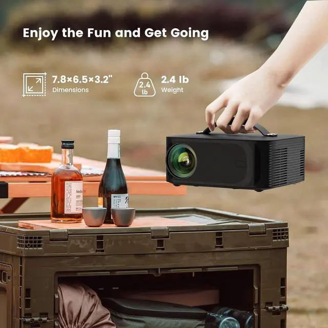Alt view image 7 of 7 - [1500 ANSI/Auto Focus/Built-in APPs] Outdoor-Projector-4K with Wifi6 and Bluetooth, Smart TV OS & DoIby, Portable Projector Netflix/YouTube/PrimeVideo,  1080P Proyector 300 ''Display