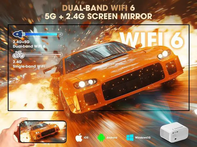 Alt view image 5 of 7 - E1 Pro Netflix-Certified Smart Projector, 550 ANSI Lumens, WiFi Bluetooth, Auto Focus & Keystone, Native 1080P & 4K Support, Full-Sealed Optical Engine, Portable Home Theater for Indoor/Outdoor