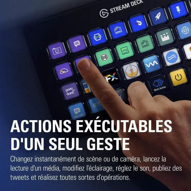 Alt view image 4 of 7 - Elgato Stream Deck XL  Advanced Studio Controller, 32 macro keys, trigger actions in apps and software like OBS, Twitch, YouTube and more, works with Mac and PC