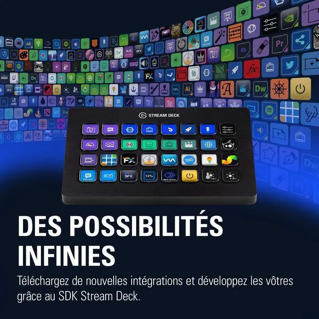 Alt view image 7 of 7 - Elgato Stream Deck XL  Advanced Studio Controller, 32 macro keys, trigger actions in apps and software like OBS, Twitch, YouTube and more, works with Mac and PC
