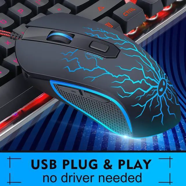 Alt view image 2 of 7 - Gaming Keyboard and Mouse Combo, K1 RGB LED Backlit Keyboard with 104 Key Computer PC Gaming Keyboard for PC/Laptop (Black)