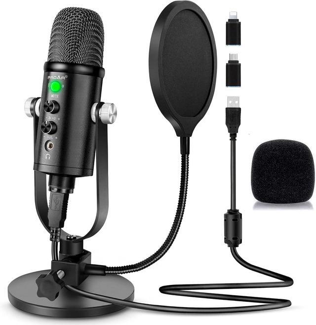 Main image of Microphone for Podcast, USB Microphone Kit for Phone, PC/Micro/Mac/Android,Professional Plug&Play Studio Microphone with Stand for Gaming, Online Chatting, Videos, Voice Overs, Streaming