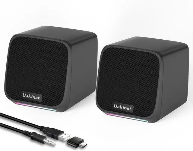 Main image of Computer Speakers,Computer Speakers for Desktop PC,Desktop Speakers,Small Computer Speakers USB Powered 3.5mm Aux Speaker for PC,Laptop,Tablet,Phone