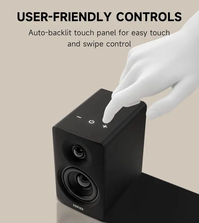 Alt view image 7 of 7 - M60 Multimedia Speaker Bluetooth 5.3, 66W RMS, Hi-Res Audio & Hi-Res Wireless Audio, LDAC,3" Mid Bass & 1" Tweeter, USB-C & Aux Inputs, Compact Desktop Speaker  Black