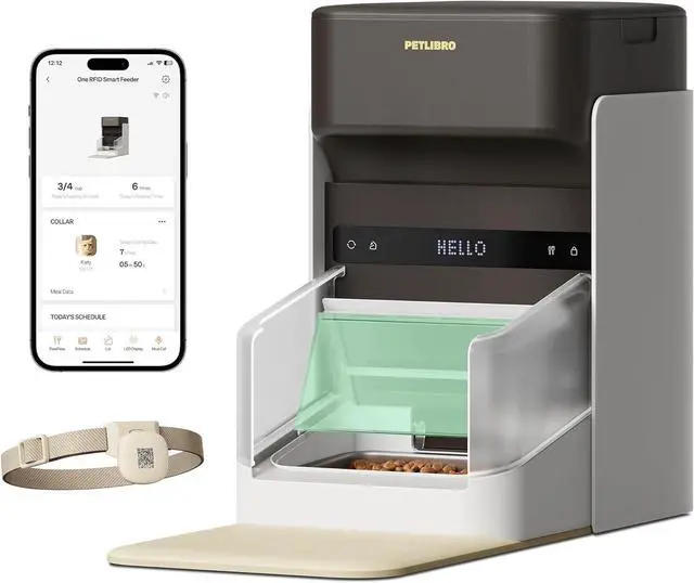 Main image of Upgraded  Automatic Cat Feeder, 5G Wi-Fi Automatic Pet Feeder, 3L Auto Cat Feeder App Control with Light Collar Tag, Tag Activated One Automatic Cat Food Dispenser 1-10 Meals Control