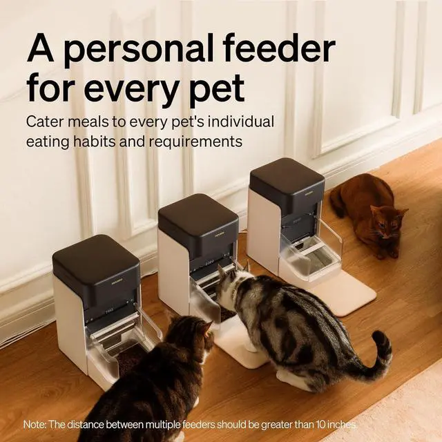 Alt view image 2 of 7 - Upgraded  Automatic Cat Feeder, 5G Wi-Fi Automatic Pet Feeder, 3L Auto Cat Feeder App Control with Light Collar Tag, Tag Activated One Automatic Cat Food Dispenser 1-10 Meals Control